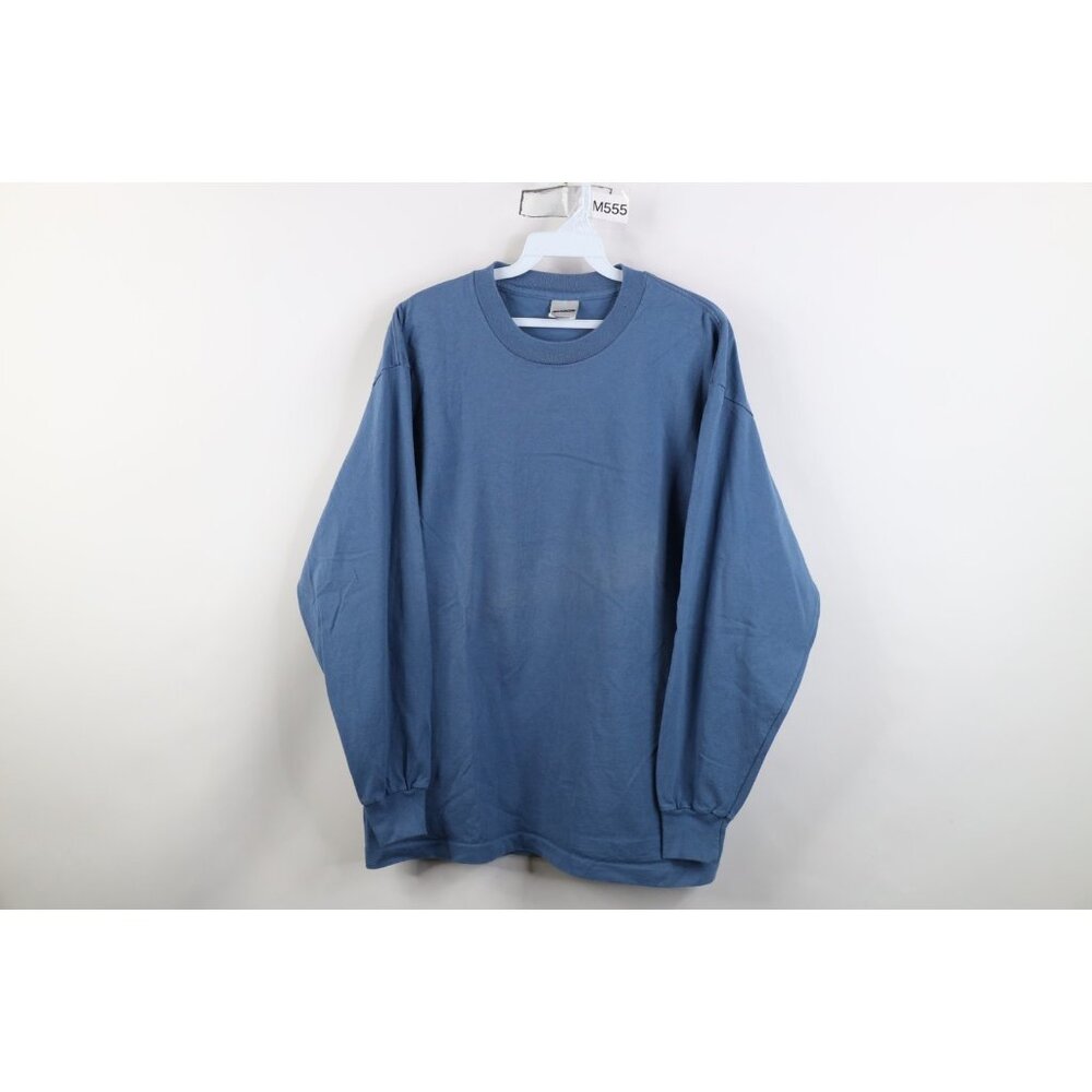 Vintage 90s Arnette Skateboarding Mens Large Blank Long Sleeve T-Shirt Blue USA